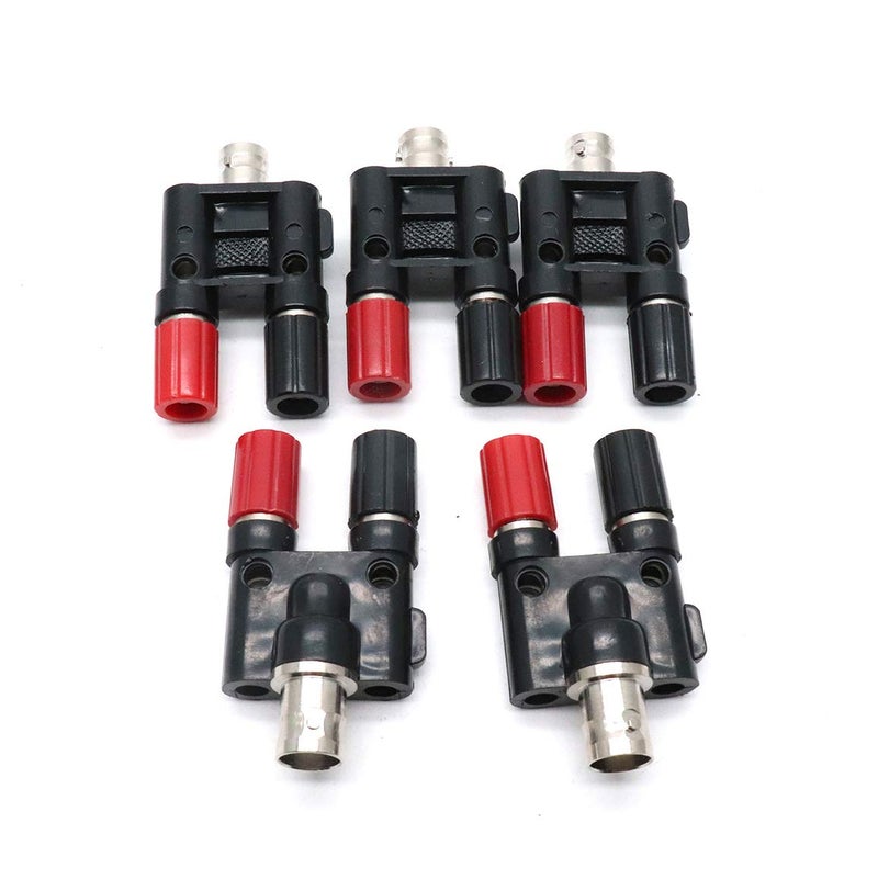 Hxchen BNC Female to Dual 4mm Banana Female Jack Coaxial RF Binding Post Adapter Connector - (5 Pcs) - Image 5